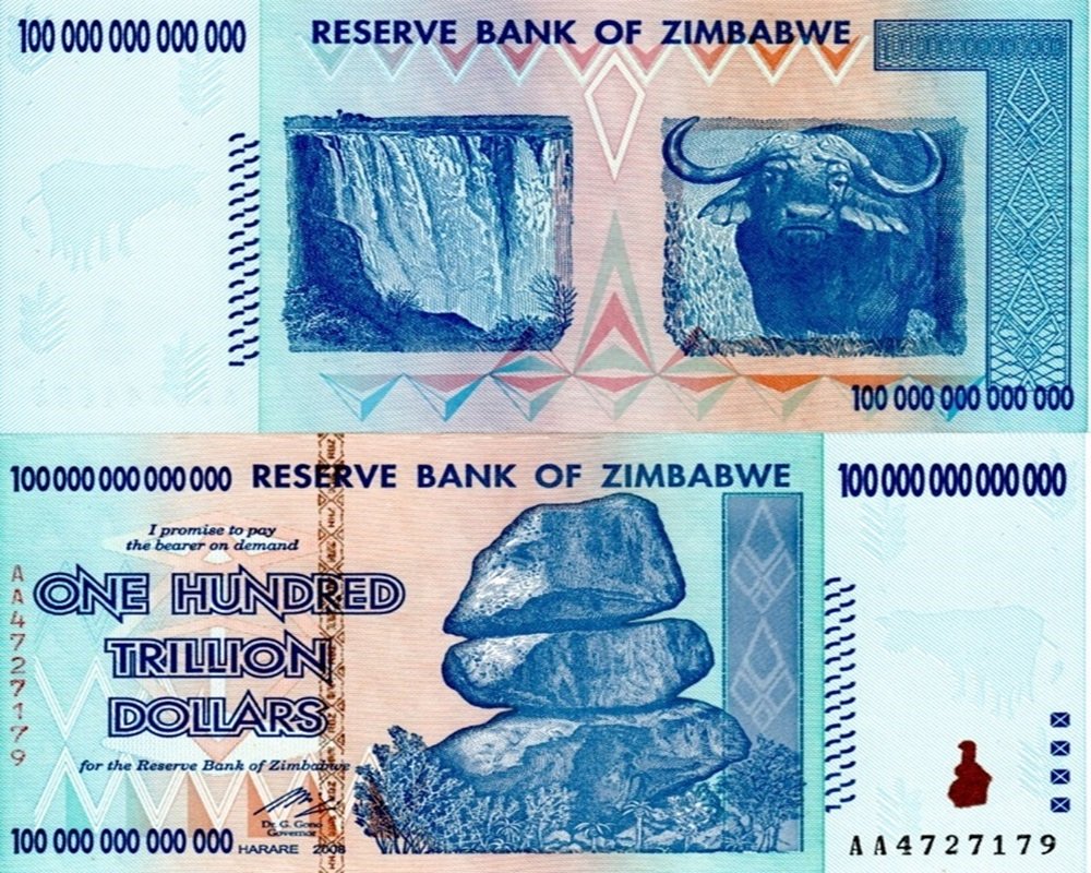 Zimbabwe 100 Trillion Dollar – Uncirculated Authenticated Notes (For Collectors)